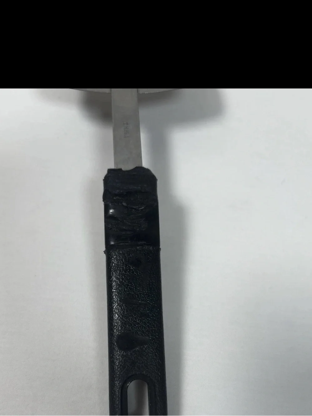 Vintage ECKO Best Results Slotted Spatula Stainless Steel with Black Handle